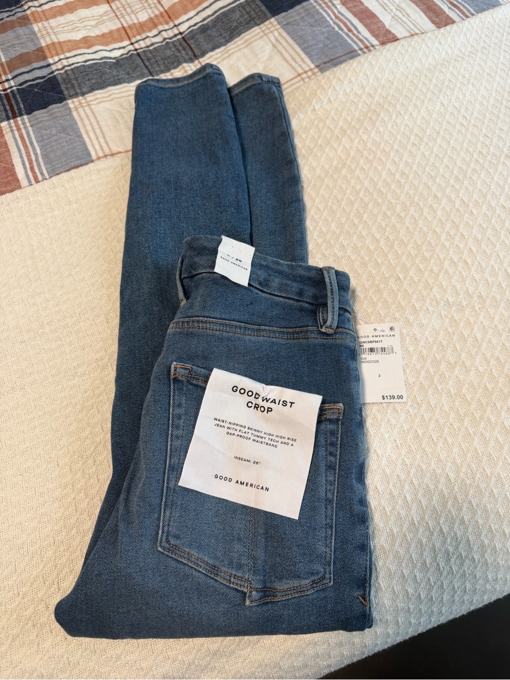 Good American Women’s skinny high rise crop jeans NWT size 2/26